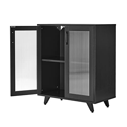 Panana Black Wood Sideboard Storage Cabinet 69cm