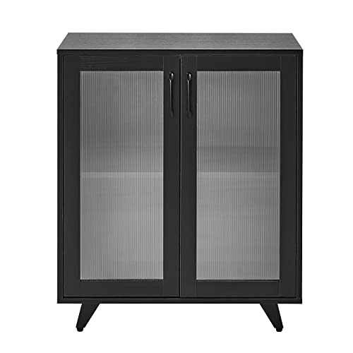 Panana Black Wood Sideboard Storage Cabinet 69cm