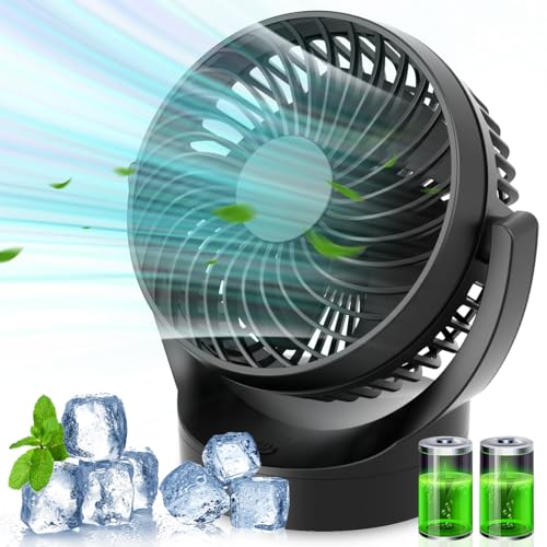 Mini USB Desk Fan with 5 Speeds & 90° Rotation
