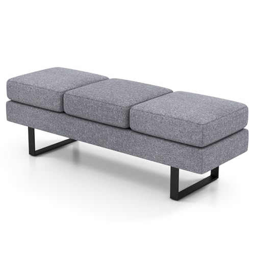 COSTWAY 3-Seater Upholstered Waiting Room Bench