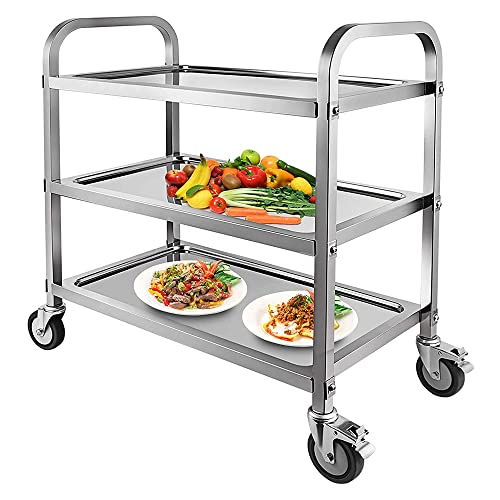 Nisorpa 3-Tier Stainless Steel Utility Trolley Cart