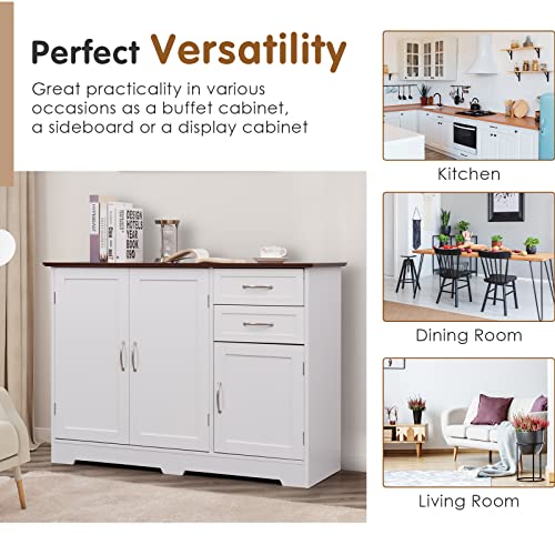 TANGZON Wooden Sideboard Storage Cabinet with Doors