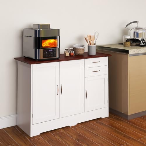 TANGZON Wooden Sideboard Storage Cabinet with Doors