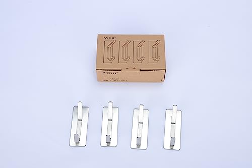 YIGII Stainless Steel Adhesive Towel Hooks - 4 Pack