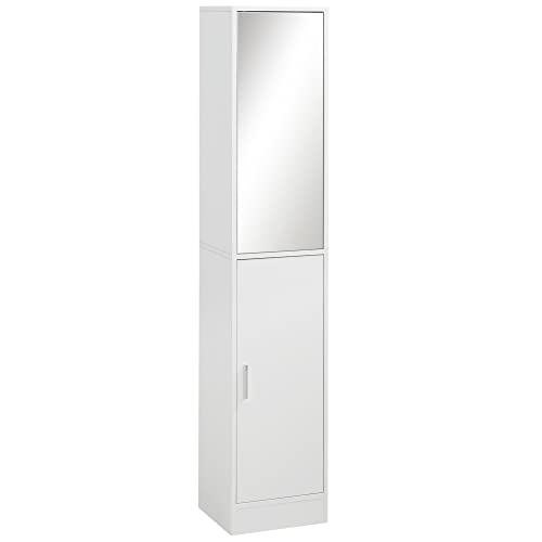 Kleankin Tall White Bathroom Storage Cabinet