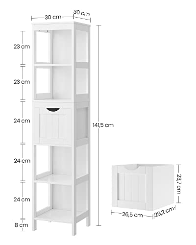 VASAGLE Slim High Storage Cabinet with Drawers