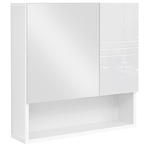 VASAGLE Mirrored Bathroom Cabinet with Adjustable Shelves