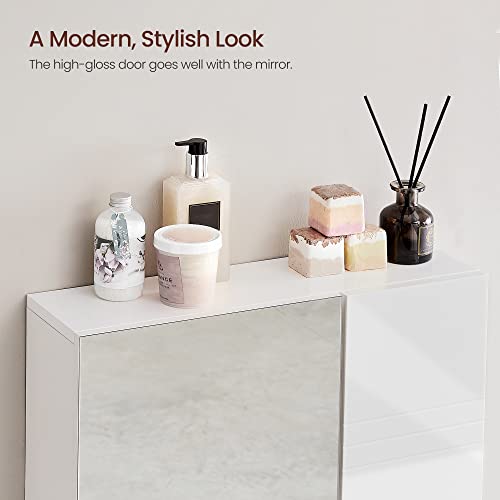 VASAGLE Mirrored Bathroom Cabinet with Adjustable Shelves