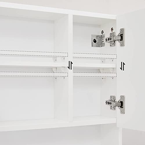 VASAGLE Mirrored Bathroom Cabinet with Adjustable Shelves