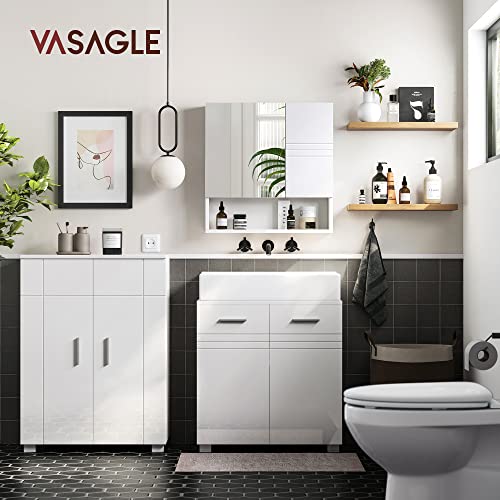 VASAGLE Mirrored Bathroom Cabinet with Adjustable Shelves