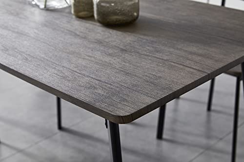 Blake Metal Wood Effect Dining Table & Chair Set