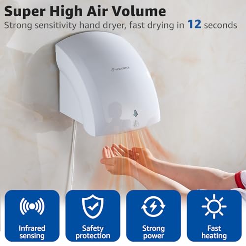High-Speed Automatic Electric Hand Dryer - White