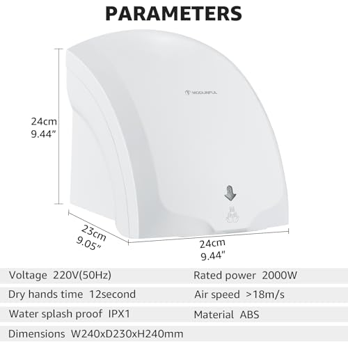 High-Speed Automatic Electric Hand Dryer - White