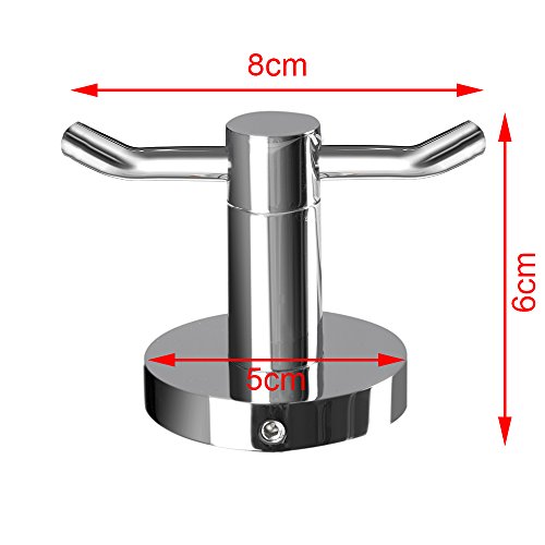 Brass Chrome Towel Holder Hooks - 2 Pack