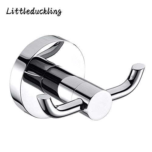 Brass Chrome Towel Holder Hooks - 2 Pack