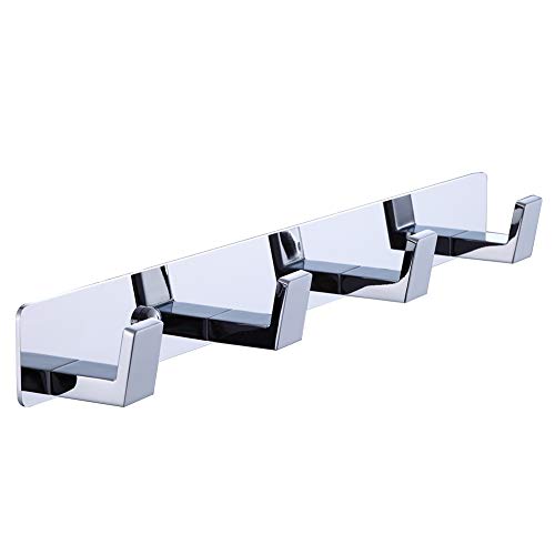 BOOKARROW Chrome Bathroom Towel Hooks - 4 Pack