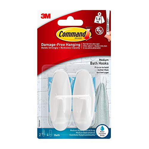 Water-Resistant Command Hooks for Bathroom Accessories