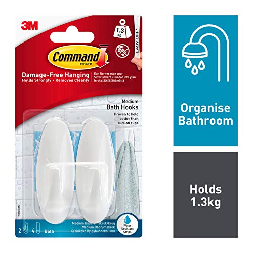 Water-Resistant Command Hooks for Bathroom Accessories