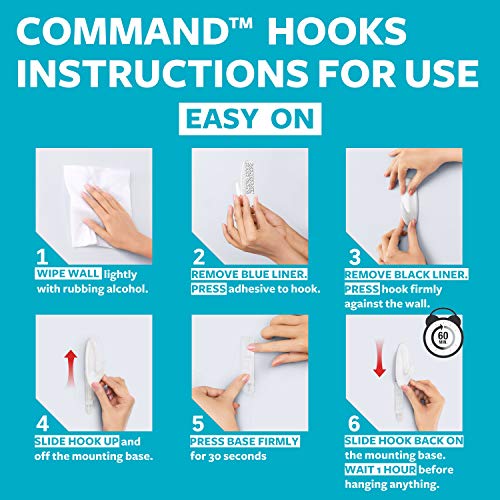 Water-Resistant Command Hooks for Bathroom Accessories