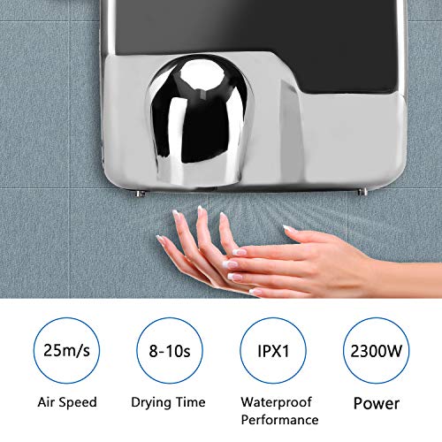 Automatic Stainless Steel Wall-Mounted Hand Dryer