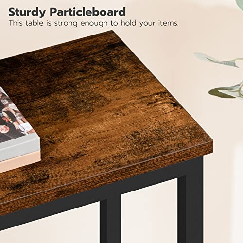 Slim Industrial Console Table with 2 Shelves