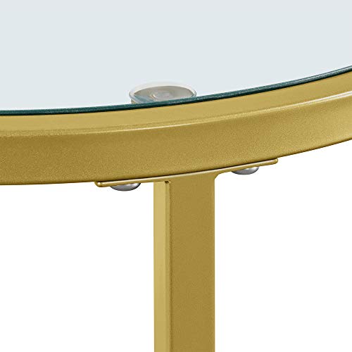 Yaheetech Gold Round Nesting Coffee Tables Set