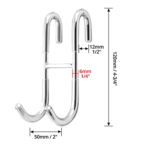 QWORK® 2-Pack Stainless Steel Shower Door Hooks