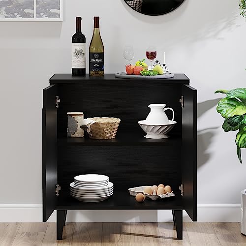 Panana Black Wooden 2-Door Storage Cabinet