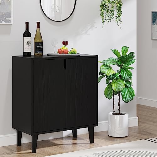 Panana Black Wooden 2-Door Storage Cabinet
