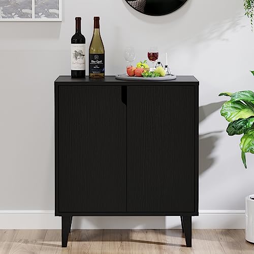 Panana Black Wooden 2-Door Storage Cabinet