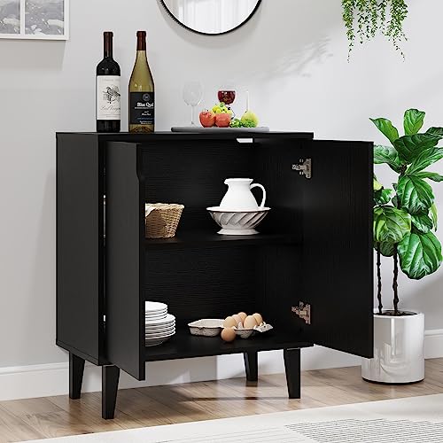 Panana Black Wooden 2-Door Storage Cabinet