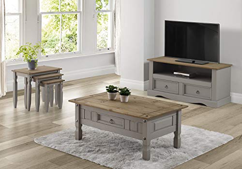Corona Grey Wax Budget Dining Table with 4 Chairs
