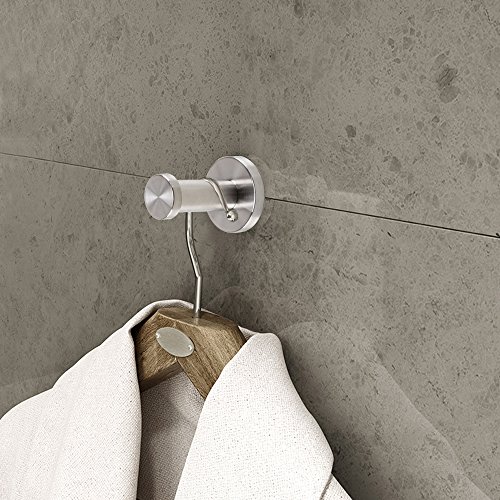 KINDPMA 6pcs Stainless Steel Wall-Mount Hooks