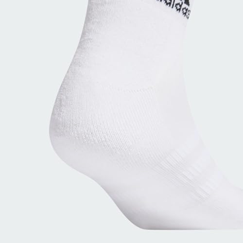 Adidas 3 Pairs Cushioned Ankle Socks, White/Black