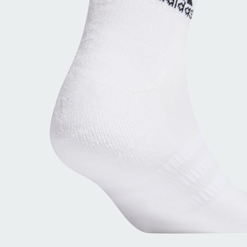 Adidas 3 Pairs Cushioned Ankle Socks, White/Black