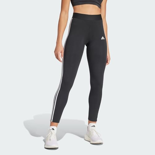 adidas Women's 3 Stripes Black/White Leggings, Medium