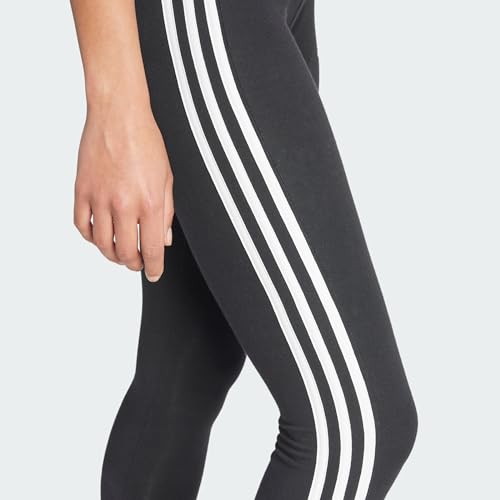 adidas Women's 3 Stripes Black/White Leggings, Medium