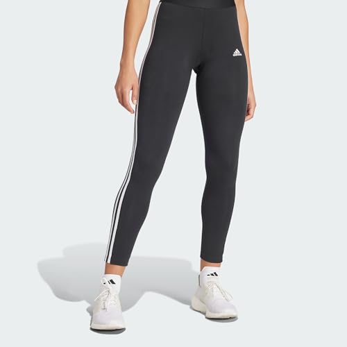 adidas Women's 3 Stripes Black/White Leggings, Medium