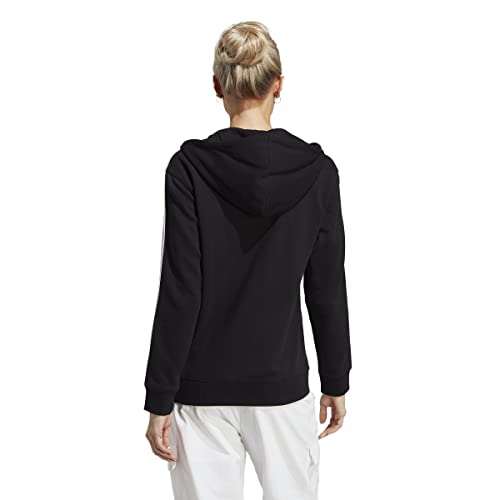 adidas Women's 3-Stripes Hooded Track Top, Black