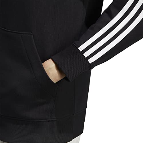 adidas Women's 3-Stripes Hooded Track Top, Black