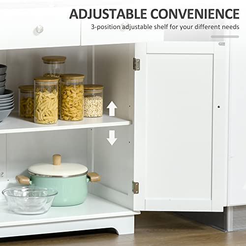 HOMCOM Multi-Use Kitchen Floor Cabinet with Drawer