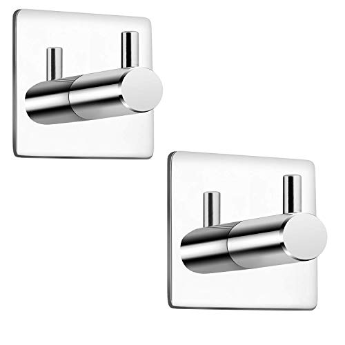 Self-Adhesive Black Stainless Steel Towel Hooks