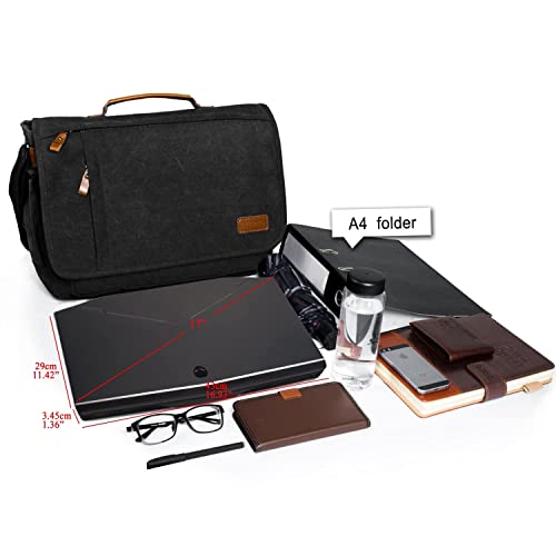 Water-Resistant 17.3" Laptop Messenger Bag - Dark Grey