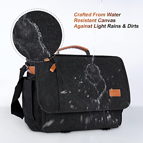 Water-Resistant 17.3" Laptop Messenger Bag - Dark Grey