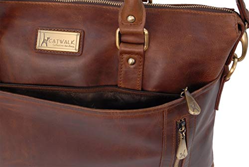 Adele Brown Large Leather Tote Handbag