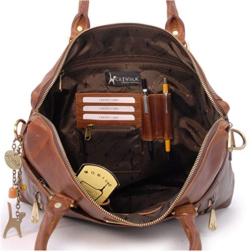 Adele Brown Large Leather Tote Handbag