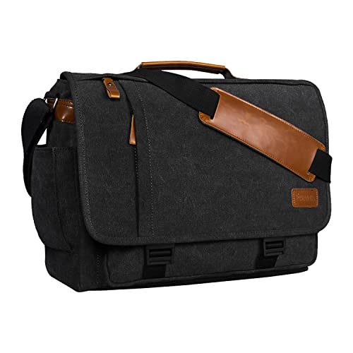 Water-Resistant 17.3" Laptop Messenger Bag - Dark Grey