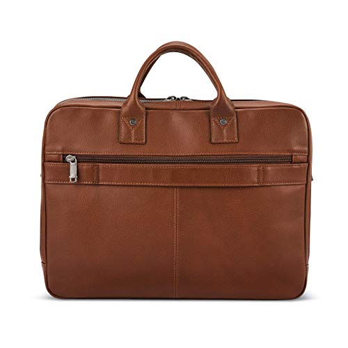 Samsonite Classic Leather Toploader Briefcase - Cognac