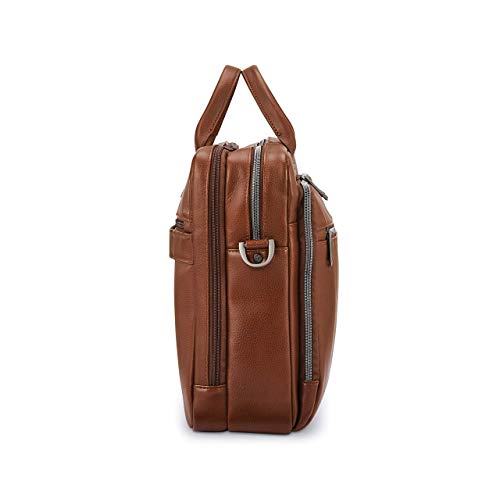 Samsonite Classic Leather Toploader Briefcase - Cognac