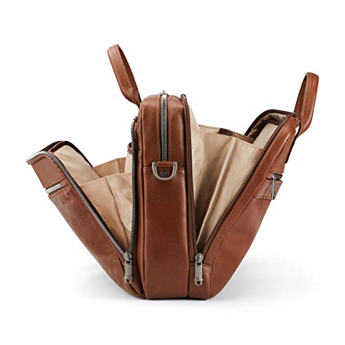 Samsonite Classic Leather Toploader Briefcase - Cognac